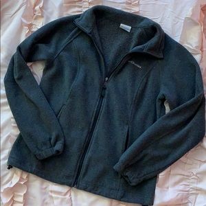columbia grey full zip fleece jacket